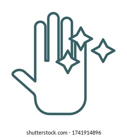 hand clean line style icon vector illustration design