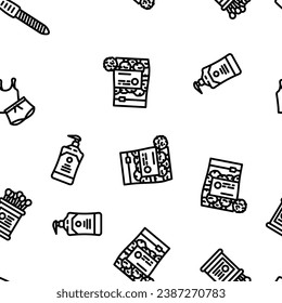 Hand-Clean-Seife-Virus, Vektorgrafik nahtloser Muster, dünne Illustration