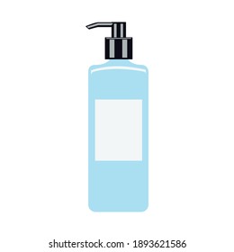 hand cleaner. hand-drawn hand sanitizer isolated on a white background. flat vector illustration. Cleaner, sanitizer. Gel for cleaning hands.