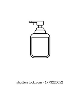 Icono de línea del limpiador de manos. Diseño de símbolo de vector plano. Se puede usar para web y móvil.
