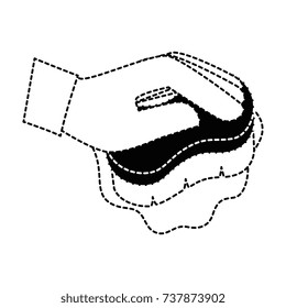 hand with cleaning brush isolated icon