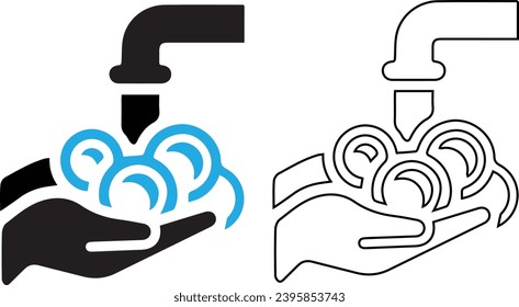 Hand cleaning icon vectors and symbols design 