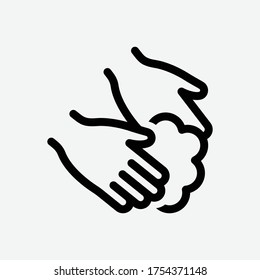 Icono De Línea De Limpieza De Mano En Fondo Blanco