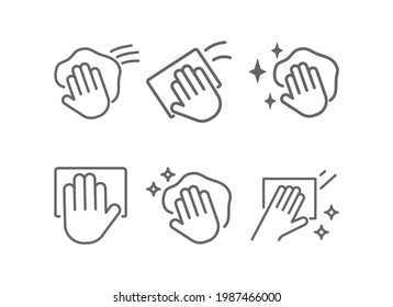 Hand cleaning line icon set. Hygiene, housework,wash