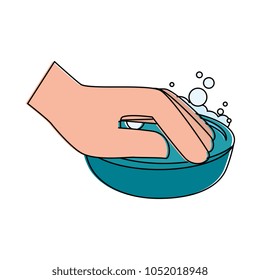 hand cleaning with soap