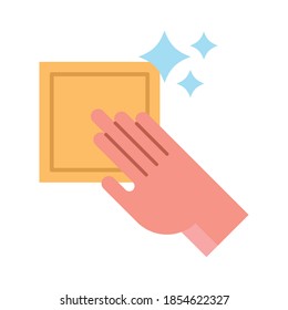 diseño de ilustración vectorial de la superficie de limpieza manual