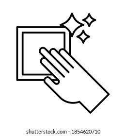 Handreinigungslinie Stil Symbol Vektorgrafik Design