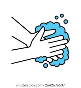 Hand cleaning Vector Filled outline illustration style icon. EPS 10 file 