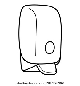 Hand cleanser dispenser. Vector outline icon isolated on white background.