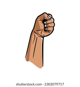 hand clenched design vector on white background, independent