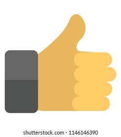 A hand with clenched fingers and thumb in vertical direction describing  thumbs up 