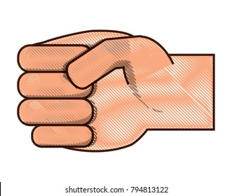 hand with  clenched fist 