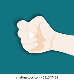 Hand with clenched fist flat style vector 