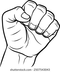 a hand clenched into a fist silhouette vector illustration