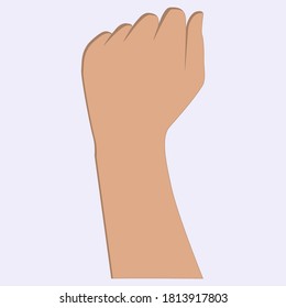 Hand clenched into a fist, with a thumb - isolated on white background - vector.