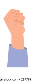 Hand clenched into a fist. Vector illustration