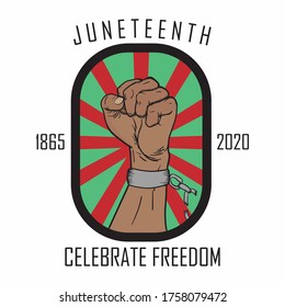 Hand clenched for juneteenth. celebrate freedom. vector illustration. vintage illustration juneteenth. unitedstates. vintage logo. EPS10