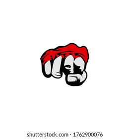 a hand clenched logo design