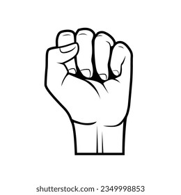 hand clenched logo element, hand clenched logo template, hand clenched logo vector illustration