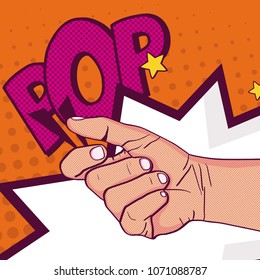 Hand clenched pop art