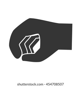 Hand clenched sign , isolated flat icon design