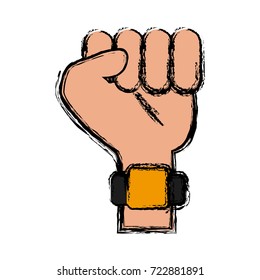 Hand clenched symbol isolated