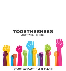 Hand up clenched vector icon illustration design template