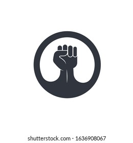 Hand up clenched vector icon illustration design template