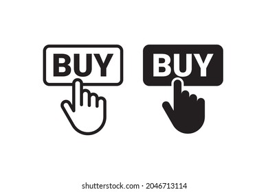 hand click buy button vector icon for shop apps and marketplace websites