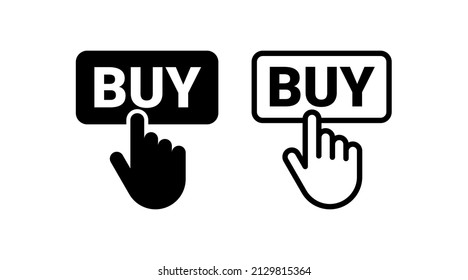 hand click buy button vector icon for shop apps and marketplace websites