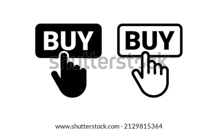 hand click buy button vector icon for shop apps and marketplace websites