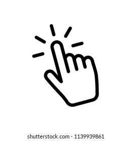 Hand click, clicking pointer vector
