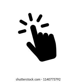 Hand click, clicking pointer vector