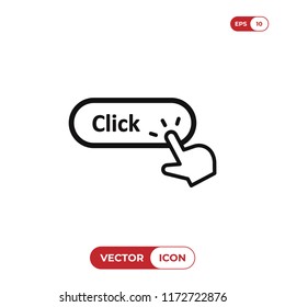 Hand click cursor clicking Click button vector icon