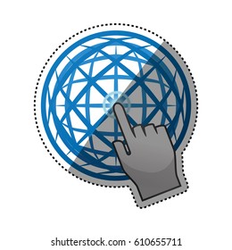 Hand click cursor icon vector illustration graphic design