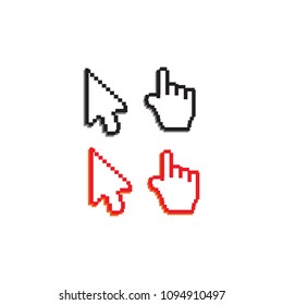 Hand click cursor or pointer icon. Mouse computer cursor