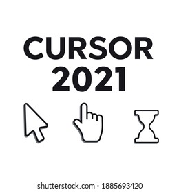 Hand click cursor or pointer icon. Mouse computer cursor