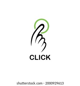 hand click design logo vector