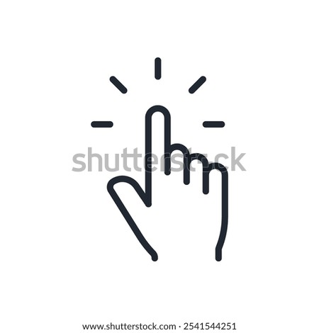 Hand click editable stroke outline icon isolated on white background flat vector illustration. Pixel perfect. 64 x 64