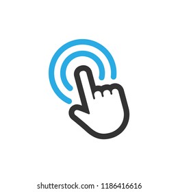 Hand click, finger clicking, mouse pointer vector icon
