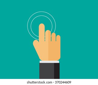 Hand click flat design.