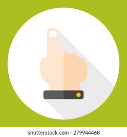 hand click flat icon with long shadow
