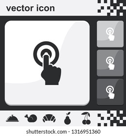Hand click flat set of buttons vector icon.