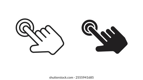 Hand click flat simple vector symbols illustration.