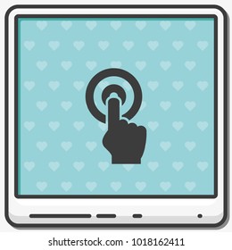 Hand click flat vector icon.