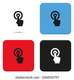 Hand click flat vector icon.