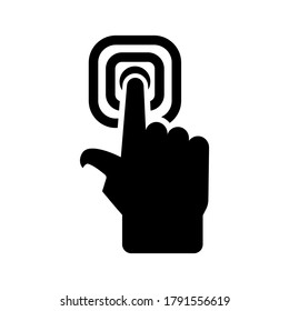 Hand click flat vector icon