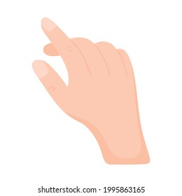 icono aislado de gestos de clic con la mano