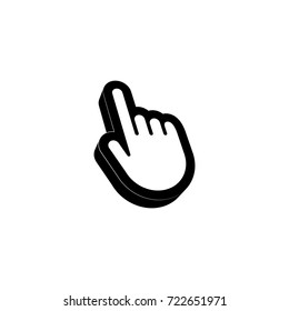 Hand click icon 3d. Flat design vector illustration.
