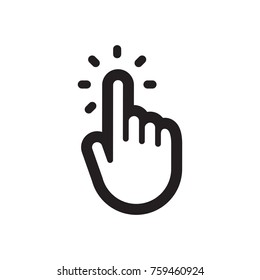 Hand click icon, bold line
